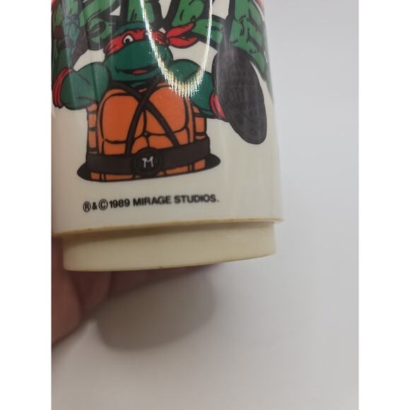 Vintage 1989 Mirage Studios Cup Teenage Mutant Ninja Turtles Beige Mug - Picture 3 of 6